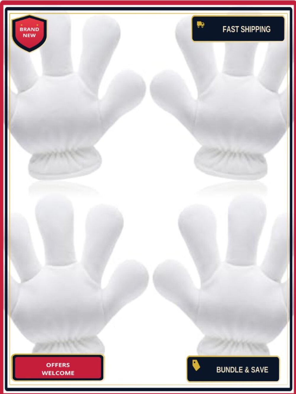 Jumbo Plush 3D Costume Gloves Adult Large Halloween Cosplay Party